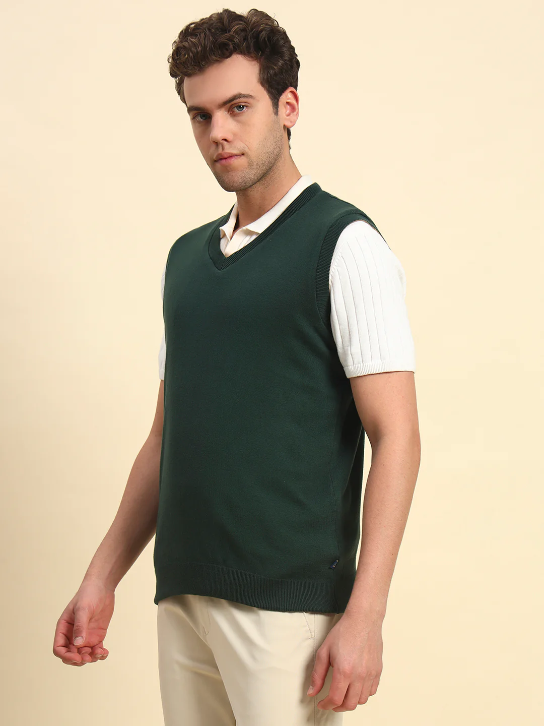 Sweater for Men | Winter Wear Acrylic Fabric Pull-On Closure V-Neck Regular Fit Solid Pattern - Image 2
