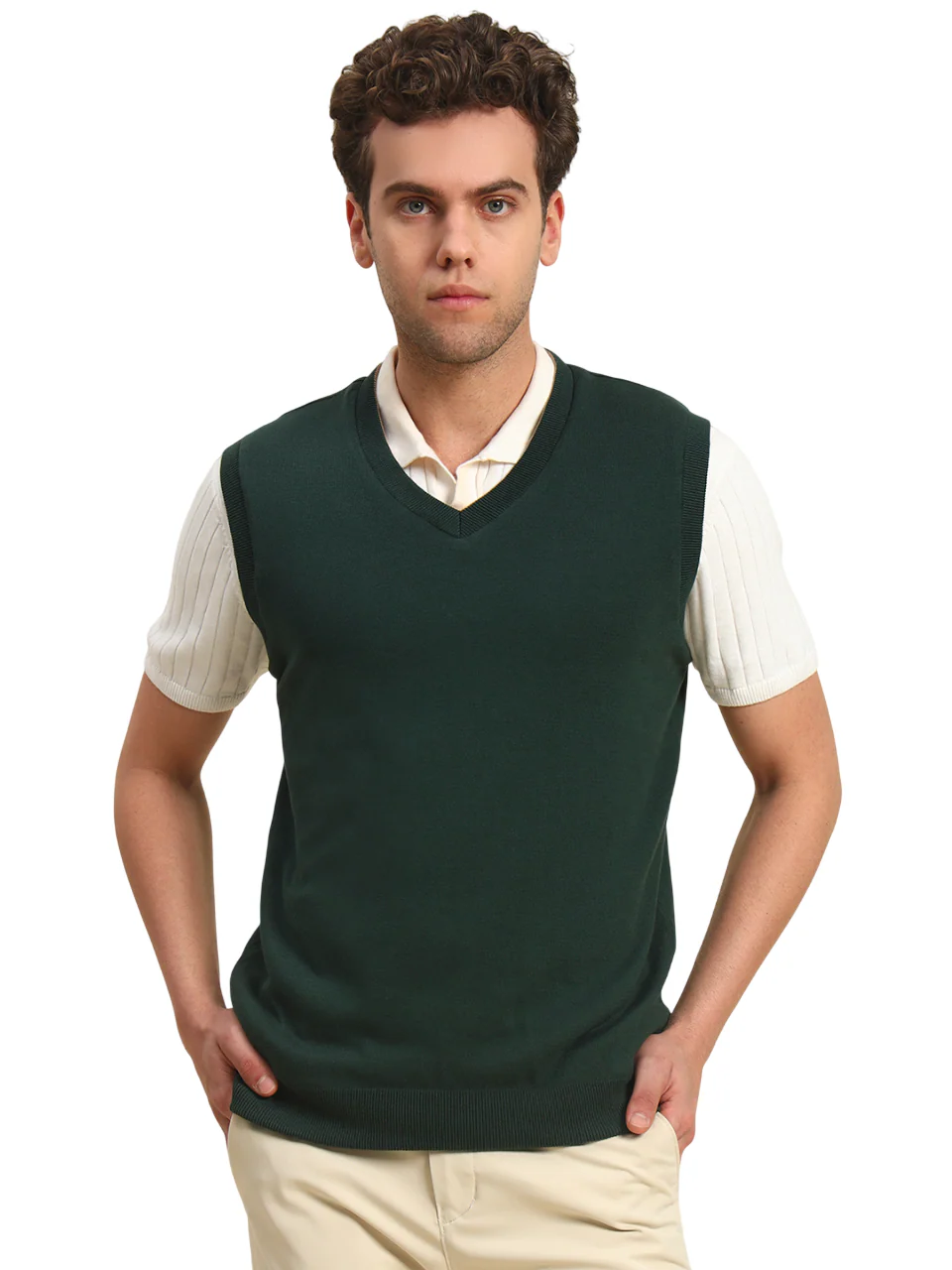 Sweater for Men | Winter Wear Acrylic Fabric Pull-On Closure V-Neck Regular Fit Solid Pattern - Image 4