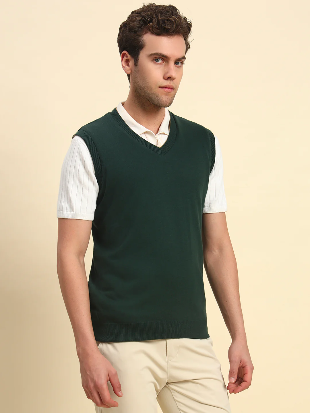 Sweater for Men | Winter Wear Acrylic Fabric Pull-On Closure V-Neck Regular Fit Solid Pattern - Image 5