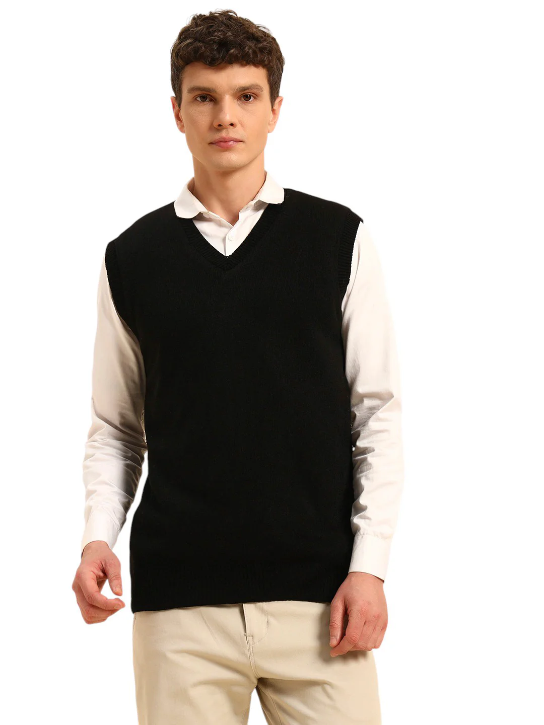 Sweater for Men | Winter Wear Acrylic Fabric Pull-On Closure V-Neck Regular Fit Solid Pattern - Image 3