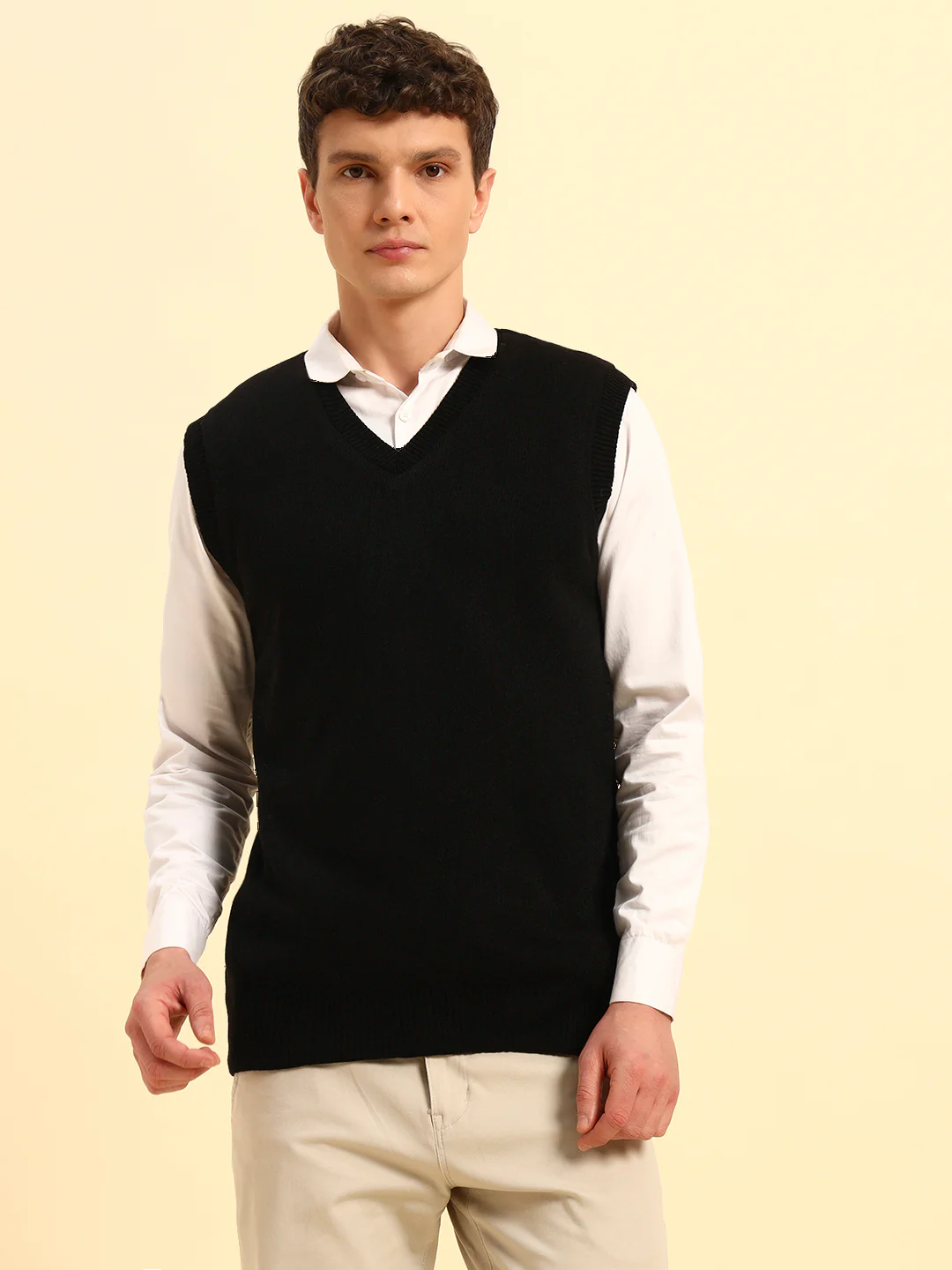Sweater for Men | Winter Wear Acrylic Fabric Pull-On Closure V-Neck Regular Fit Solid Pattern - Image 4