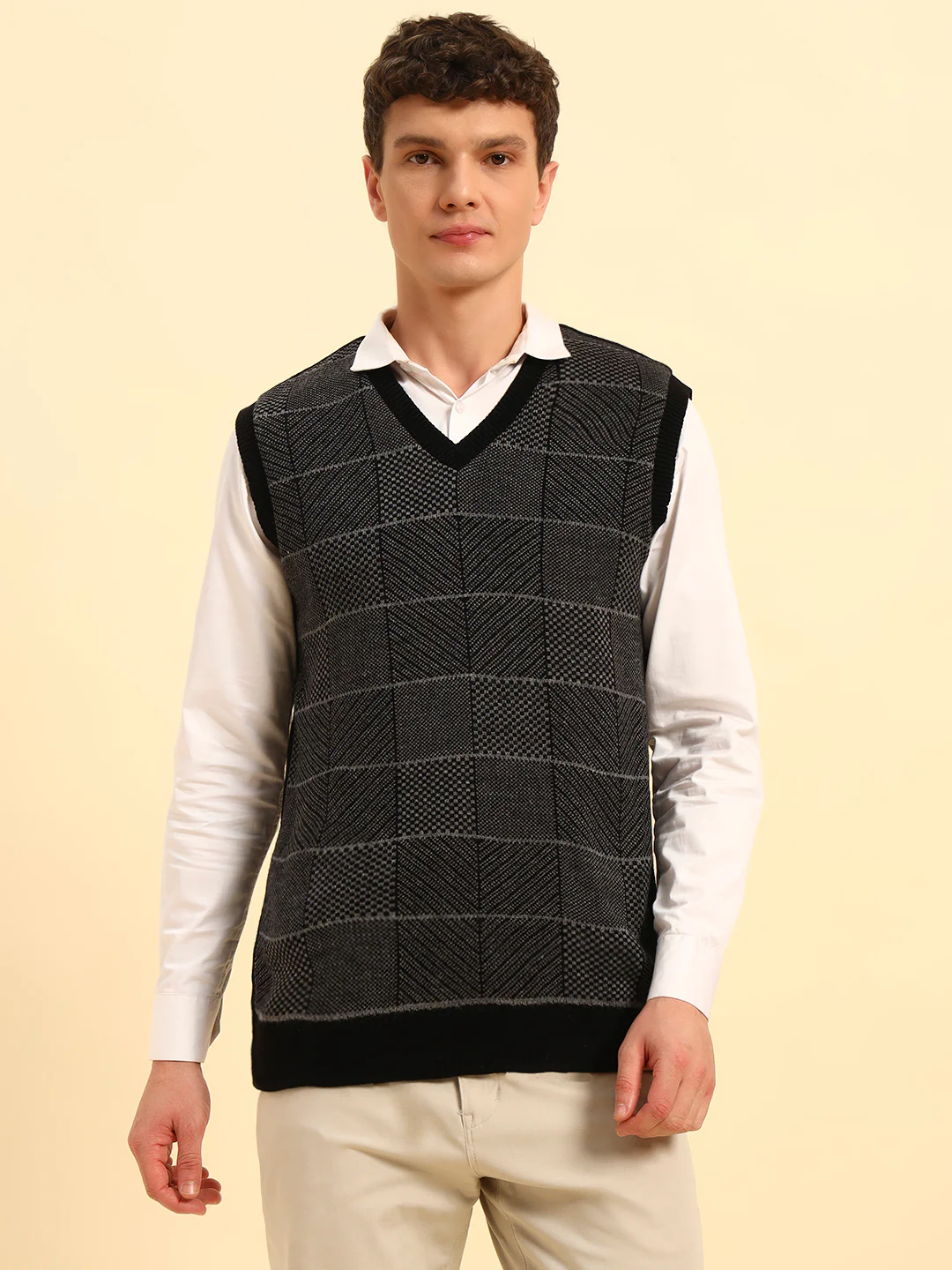 Sweater for Men | Winter Wear Acrylic Fabric Pull-On Closure V-Neck Regular Fit Solid Pattern - Image 9