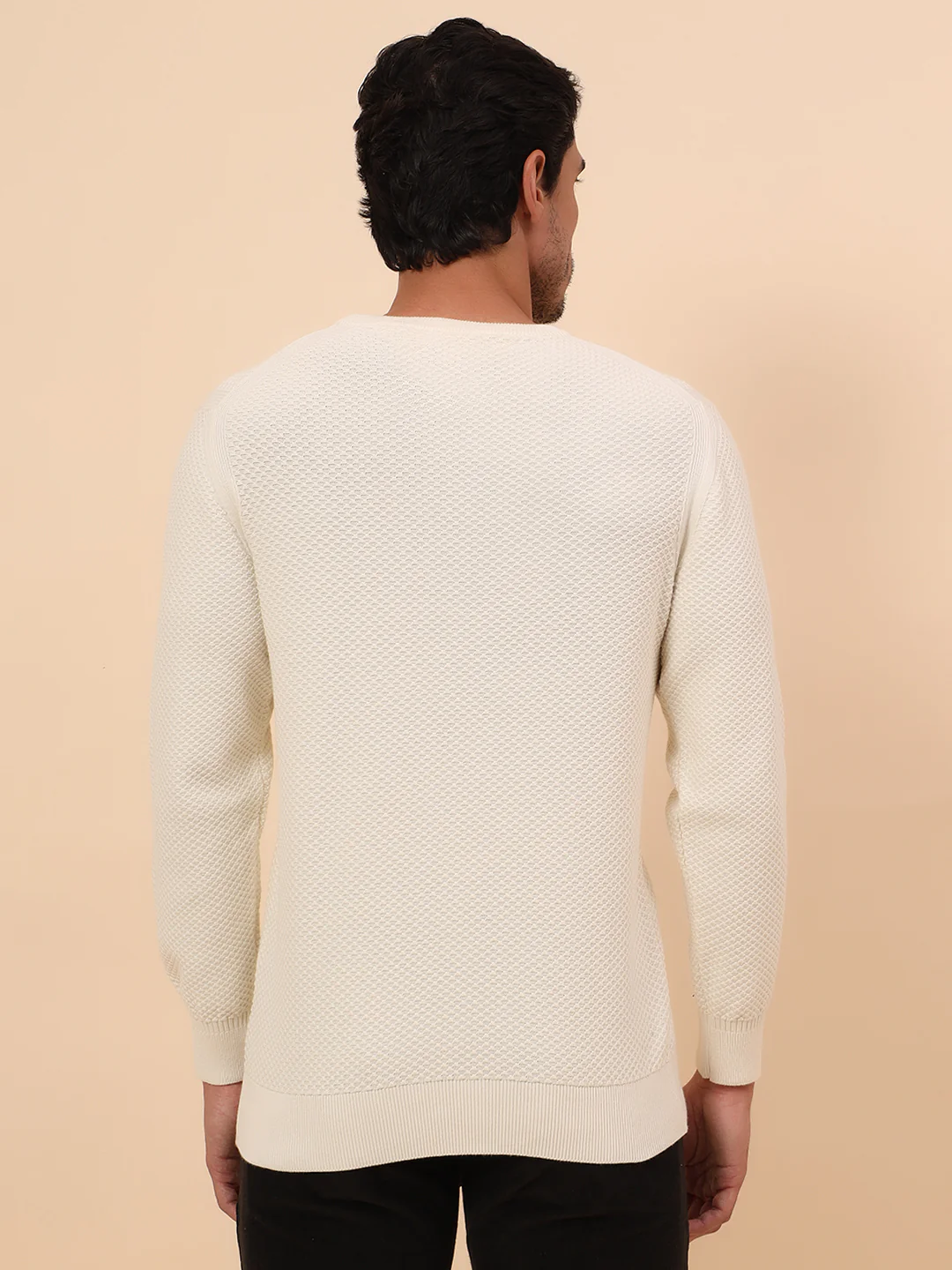 Sweater for Men | Winter Wear Cotton Fabric Pull-On Closure Round Neck Regular Fit Self Design Pattern - Image 6