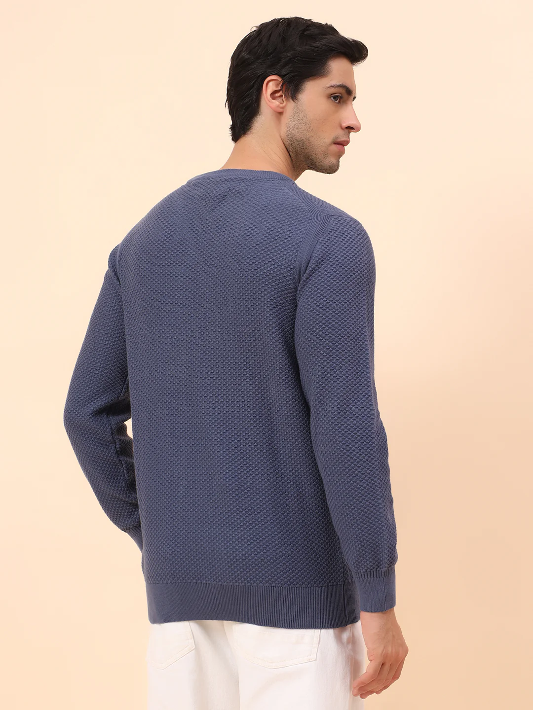 Sweater for Men | Winter Wear Cotton Fabric Pull-On Closure Round Neck Regular Fit Self Design Pattern - Image 5