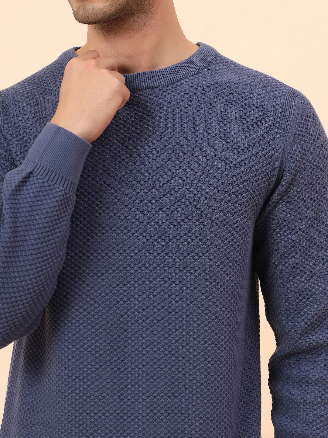Sweater for Men | Winter Wear Cotton Fabric Pull-On Closure Round Neck Regular Fit Self Design Pattern - Image 6