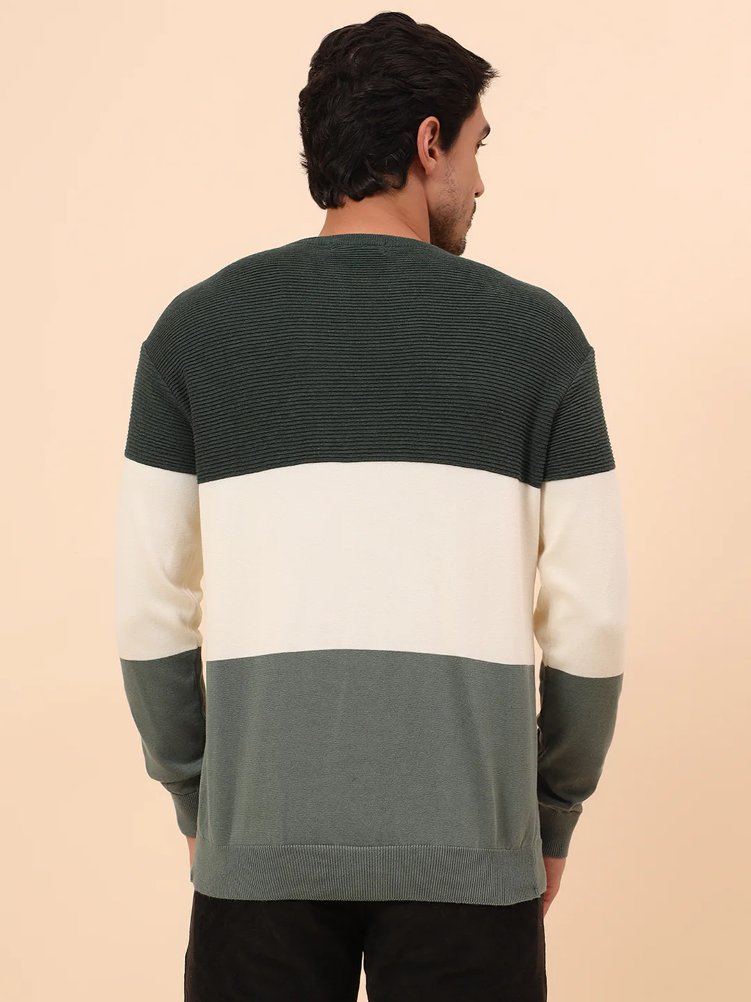 Sweater for Men | Winter Wear Cotton Fabric Pull-On Closure Round Neck Regular Fit Striped Pattern - Image 6