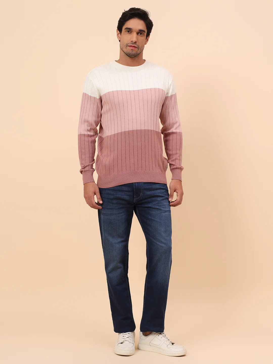 Sweater for Men | Winter Wear Cotton Fabric Pull-On Closure Round Neck Regular Fit Striped Pattern - Image 6