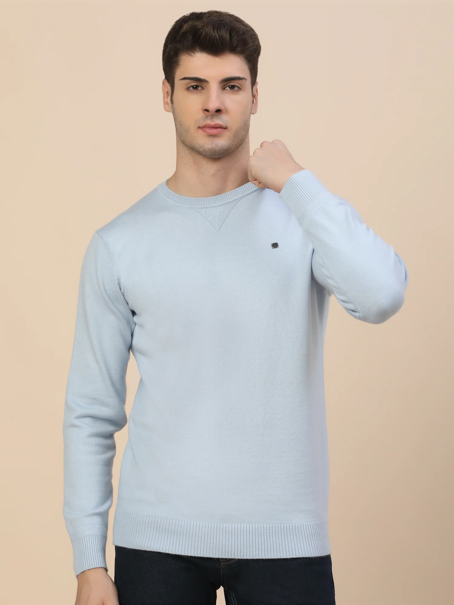 Sweater for Men | Winter Wear Fancy Fabric Pull-On Closure Round Neck Regular Fit Solid Pattern - Image 2