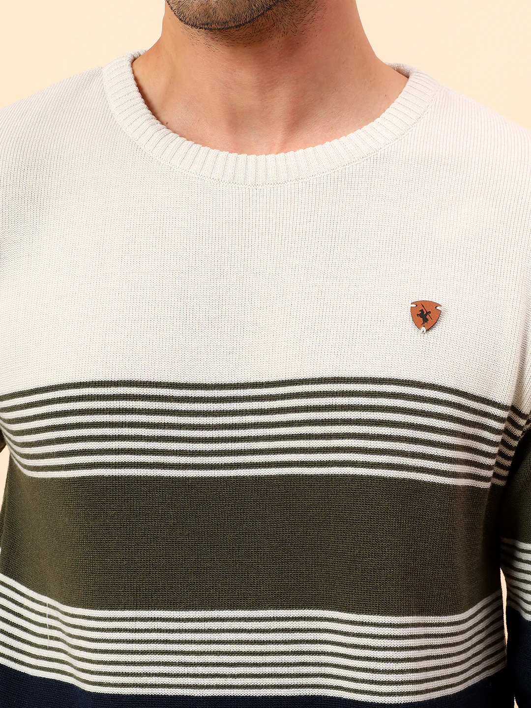 Sweater for Men | Winter Wear Polyester Fabric Pull-On Closure Round Neck Regular Fit Striped Pattern - Image 7