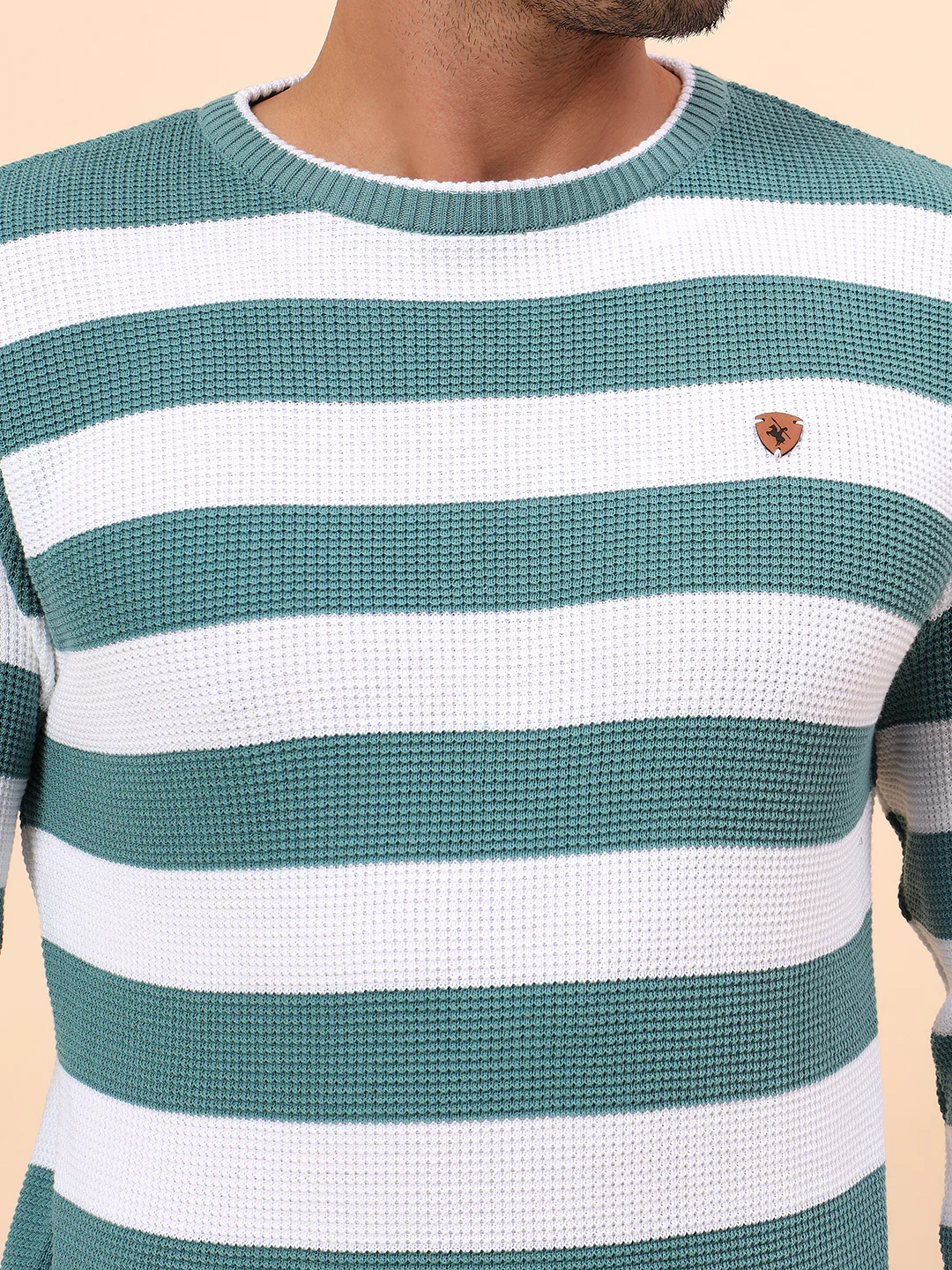 Sweater for Men | Winter Wear Polyester Fabric Pull-On Closure Round Neck Regular Fit Striped Pattern - Image 7