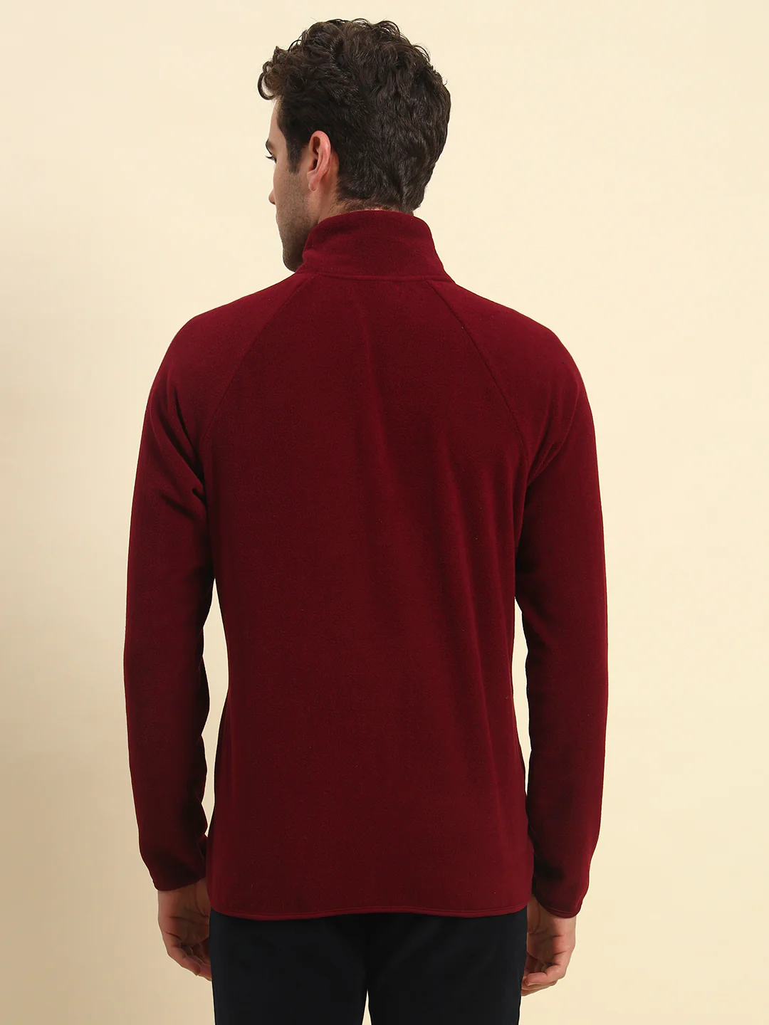 Sweater for Men | Winter Wear Acrylic Fabric Zipper Closure Mock Neck Regular Fit Solid Pattern - Image 3