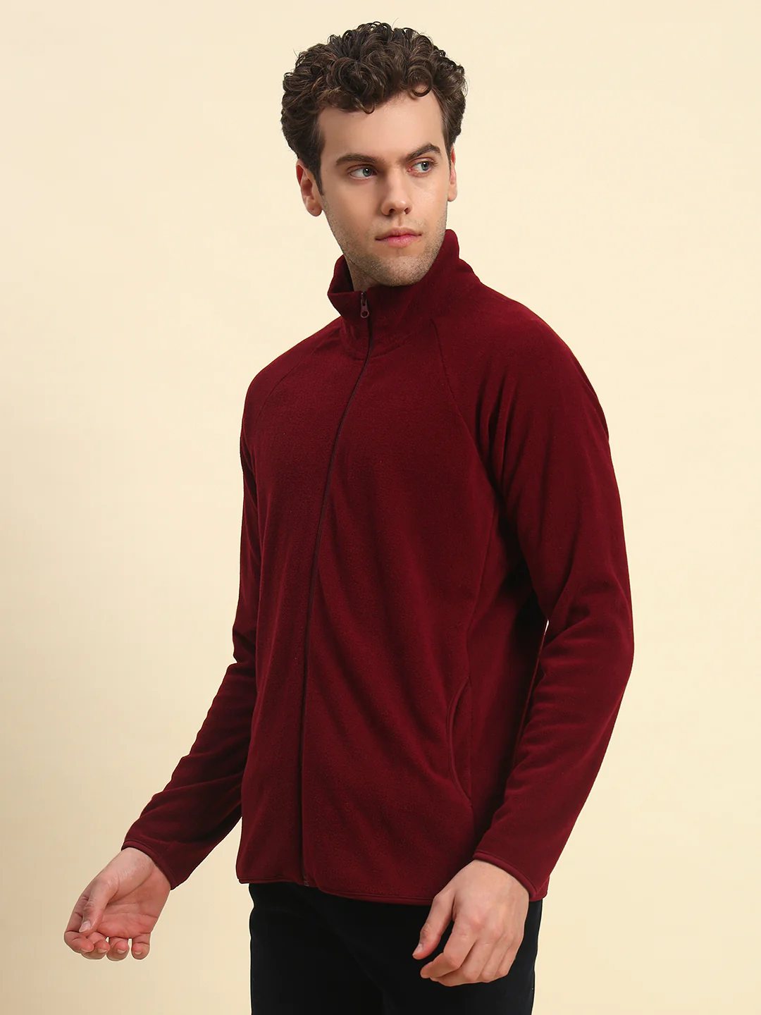 Sweater for Men | Winter Wear Acrylic Fabric Zipper Closure Mock Neck Regular Fit Solid Pattern - Image 6