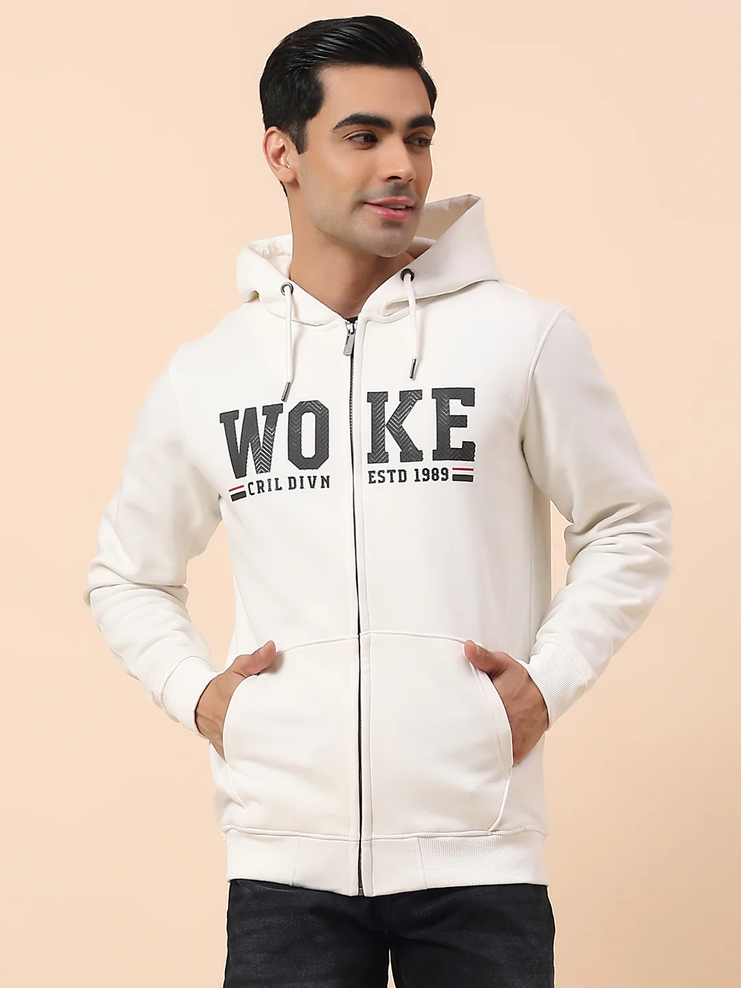 Sweatshirt for Men | Winter Wear Fleece Fabric Closure Hooded Neck Regular Fit Printed Pattern - Image 3