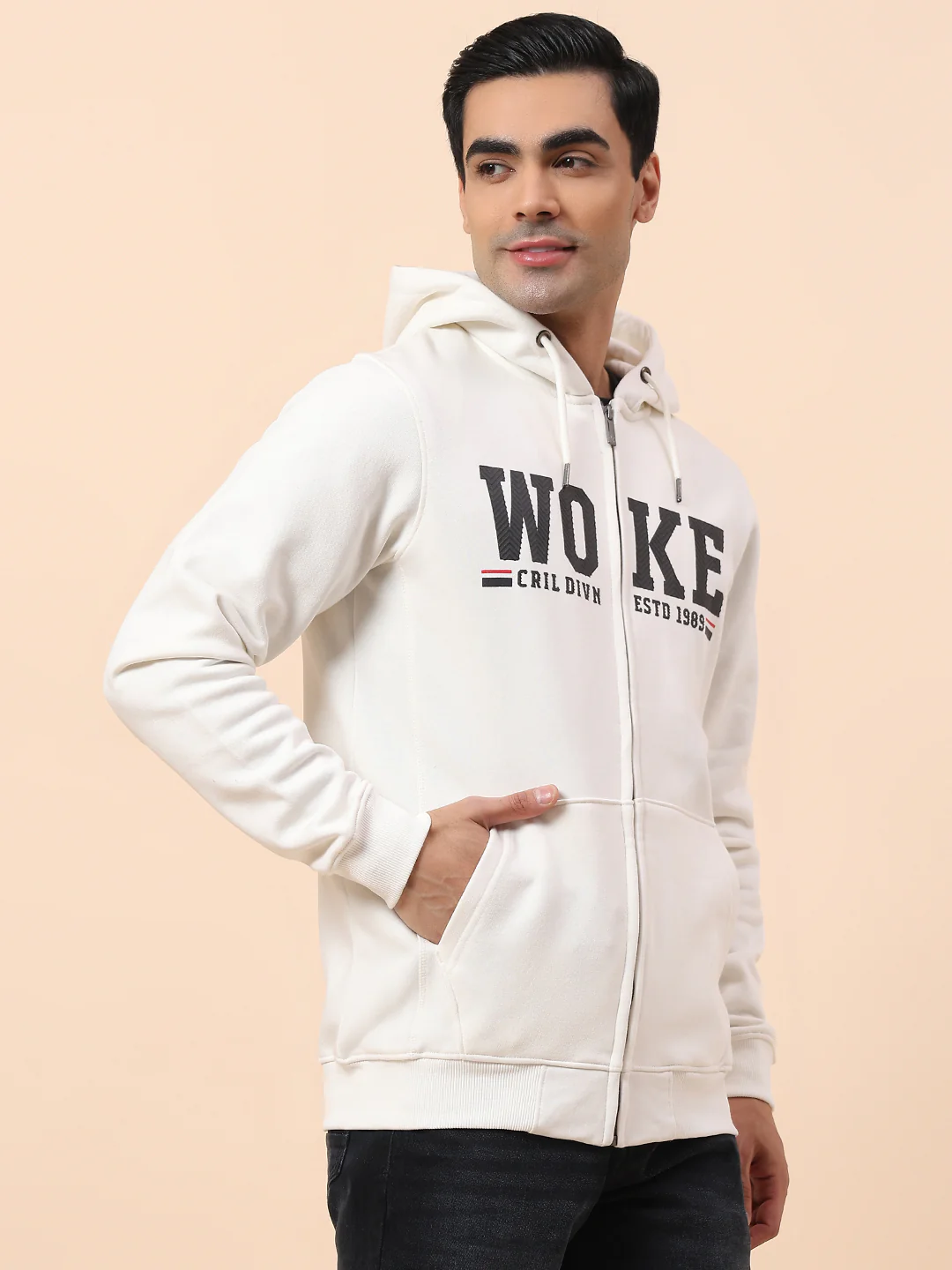 Sweatshirt for Men | Winter Wear Fleece Fabric Closure Hooded Neck Regular Fit Printed Pattern - Image 5