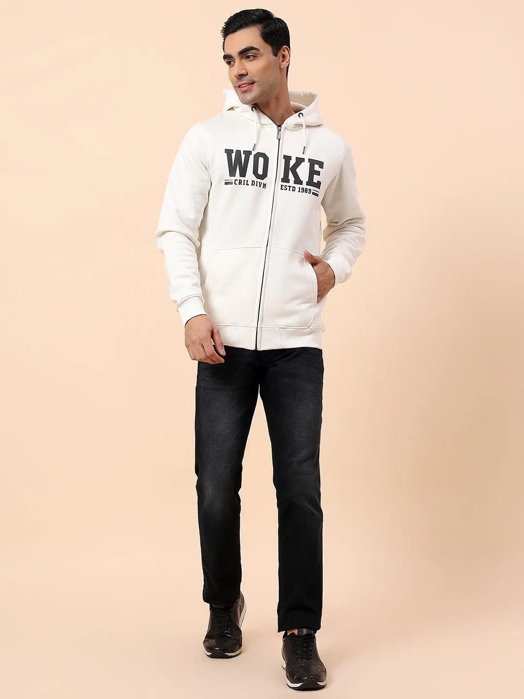 Sweatshirt for Men | Winter Wear Fleece Fabric Closure Hooded Neck Regular Fit Printed Pattern - Image 8
