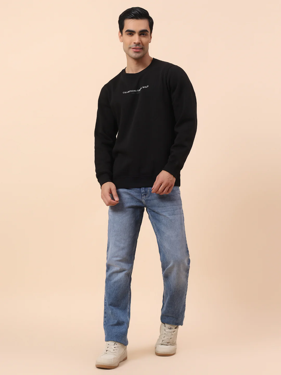 Sweatshirt for Men | Winter Wear Fleece Fabric Closure Round Neck Regular Fit Printed Pattern - Image 8