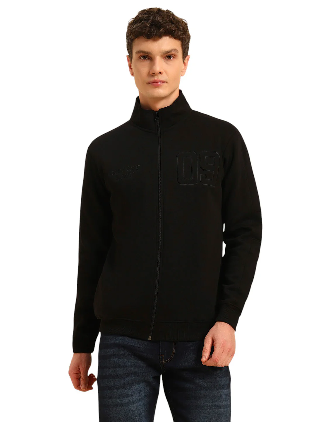 Sweatshirt for Men | Winter Wear Fleece Fabric Pull-On Closure Mock Neck Regular Fit Solid Pattern - Image 3
