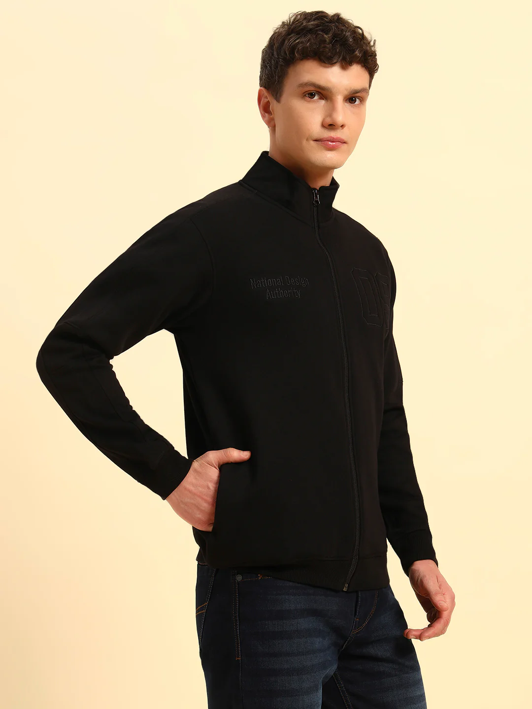 Sweatshirt for Men | Winter Wear Fleece Fabric Pull-On Closure Mock Neck Regular Fit Solid Pattern - Image 8