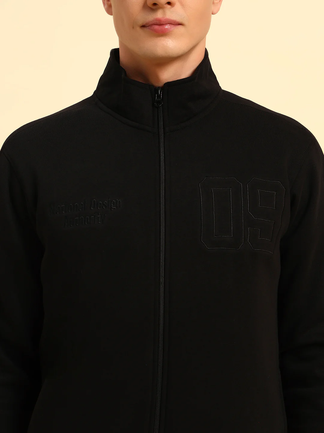 Sweatshirt for Men | Winter Wear Fleece Fabric Pull-On Closure Mock Neck Regular Fit Solid Pattern - Image 9