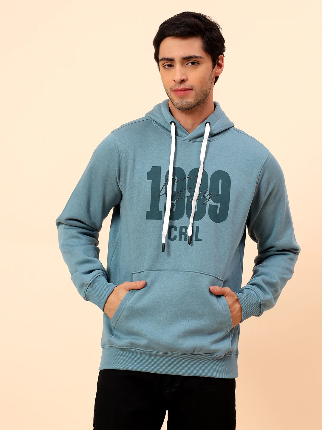 Sweatshirt for Men | Winter Wear Poly Cotton Fabric Pull-On Closure Hooded Neck Regular Fit Printed Pattern - Image 3