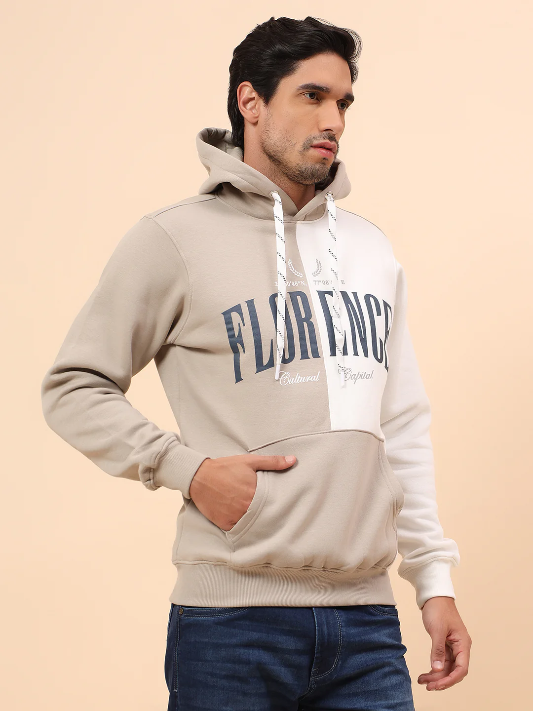 Sweatshirt for Men | Winter Wear Poly Cotton Fabric Pull-On Closure Hooded Neck Regular Fit Printed Pattern - Image 5