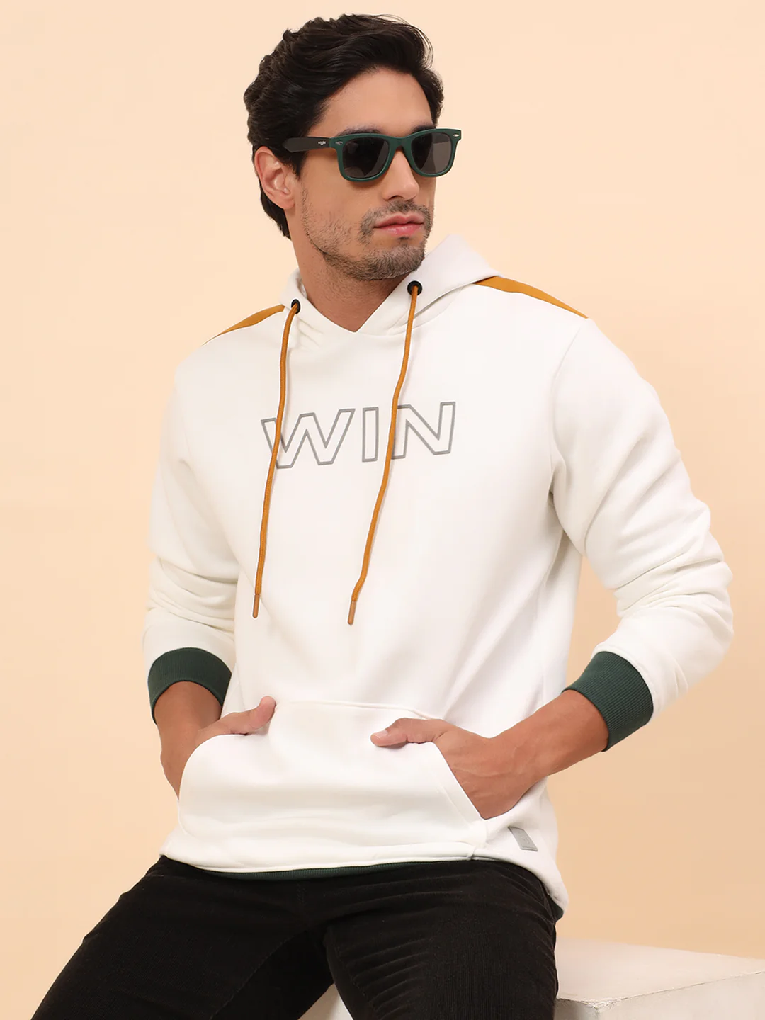 Sweatshirt for Men | Winter Wear Poly Cotton Fabric Pull-On Closure Hooded Neck Regular Fit Solid Pattern - Image 2