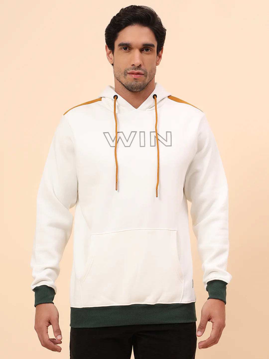 Sweatshirt for Men | Winter Wear Poly Cotton Fabric Pull-On Closure Hooded Neck Regular Fit Solid Pattern - Image 3
