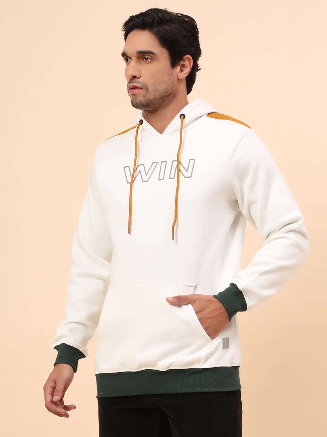 Sweatshirt for Men | Winter Wear Poly Cotton Fabric Pull-On Closure Hooded Neck Regular Fit Solid Pattern - Image 4