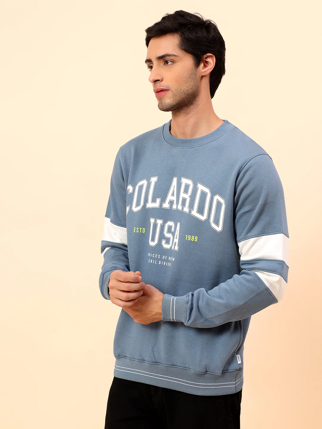Sweatshirt for Men | Winter Wear Poly Cotton Fabric Pull-On Closure Round Neck Regular Fit Printed Pattern - Image 4