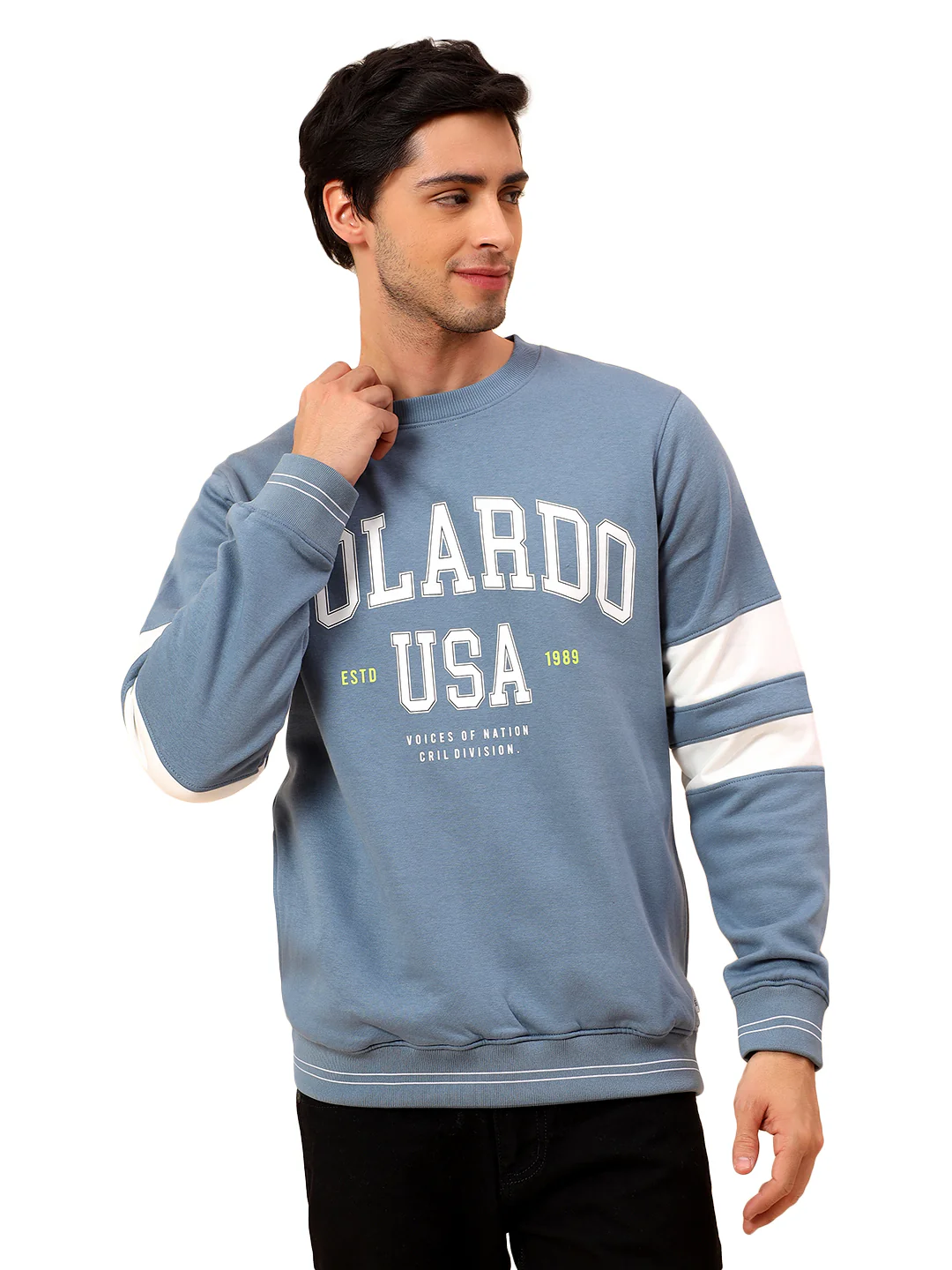 Sweatshirt for Men | Winter Wear Poly Cotton Fabric Pull-On Closure Round Neck Regular Fit Printed Pattern - Image 9