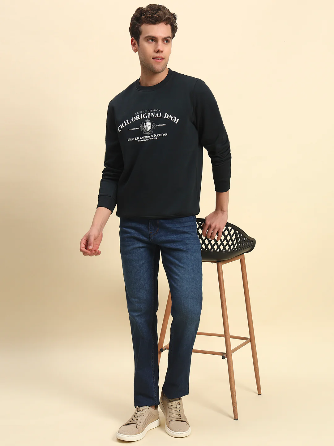 Sweatshirt for Men | Winter Wear Poly Cotton Fabric Pull-On Closure Round Neck Regular Fit Printed Pattern - Image 8