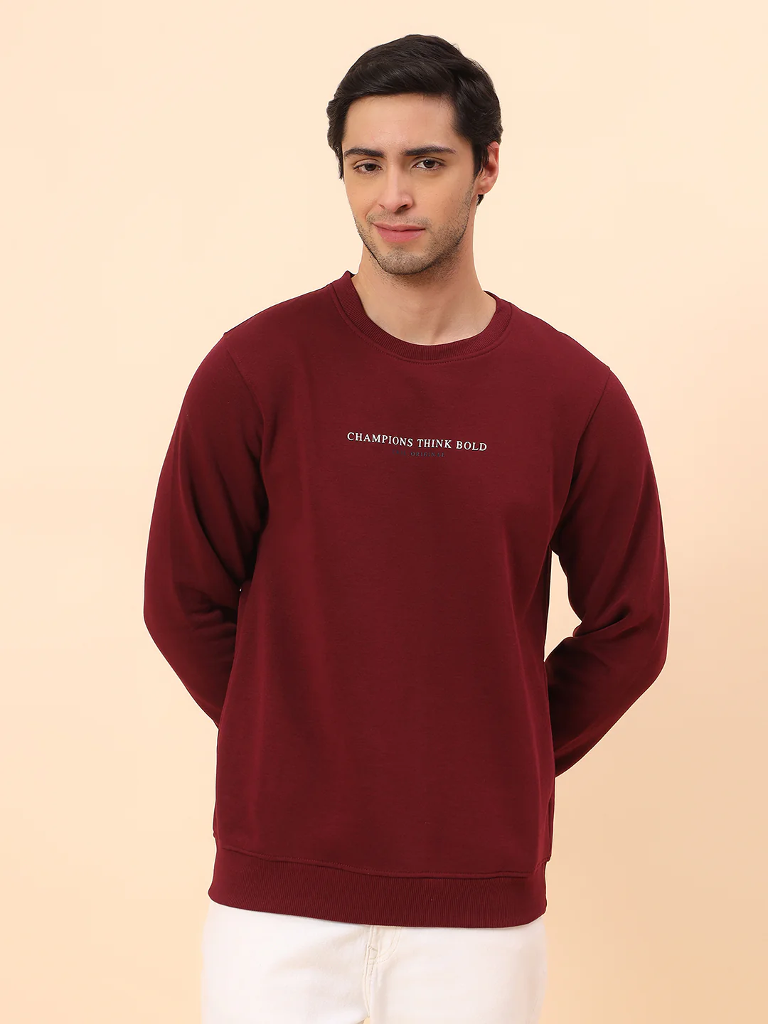 Sweatshirt for Men | Winter Wear Poly Cotton Fabric Pull-On Closure Round Neck Regular Fit Printed Pattern - Image 3