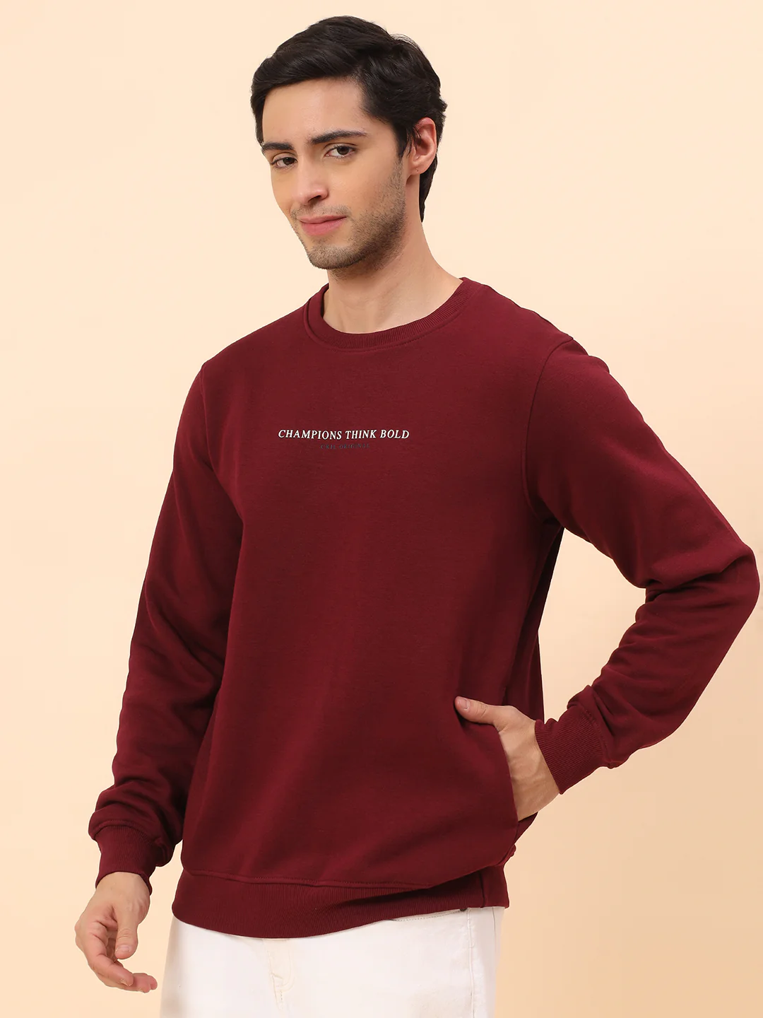 Sweatshirt for Men | Winter Wear Poly Cotton Fabric Pull-On Closure Round Neck Regular Fit Printed Pattern - Image 4