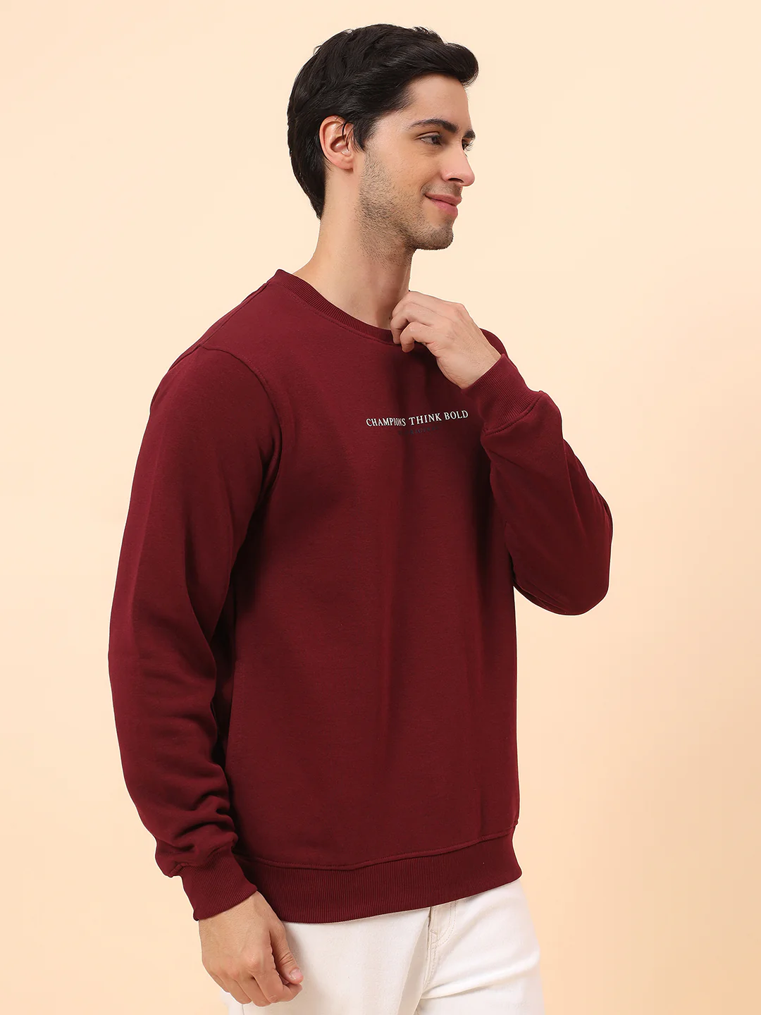 Sweatshirt for Men | Winter Wear Poly Cotton Fabric Pull-On Closure Round Neck Regular Fit Printed Pattern - Image 5