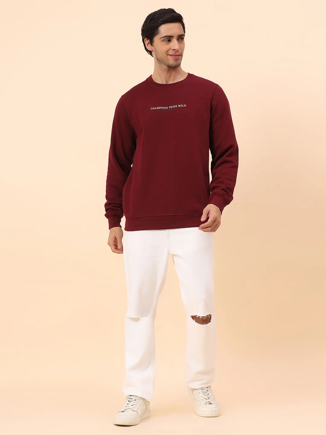Sweatshirt for Men | Winter Wear Poly Cotton Fabric Pull-On Closure Round Neck Regular Fit Printed Pattern - Image 8