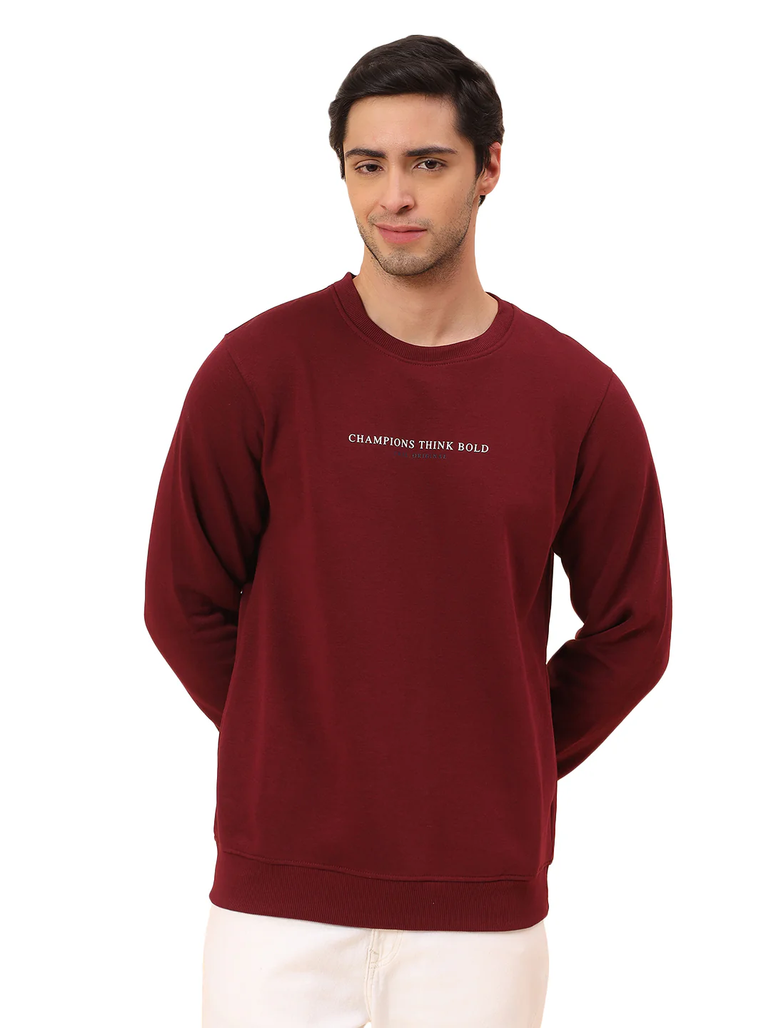 Sweatshirt for Men | Winter Wear Poly Cotton Fabric Pull-On Closure Round Neck Regular Fit Printed Pattern - Image 9