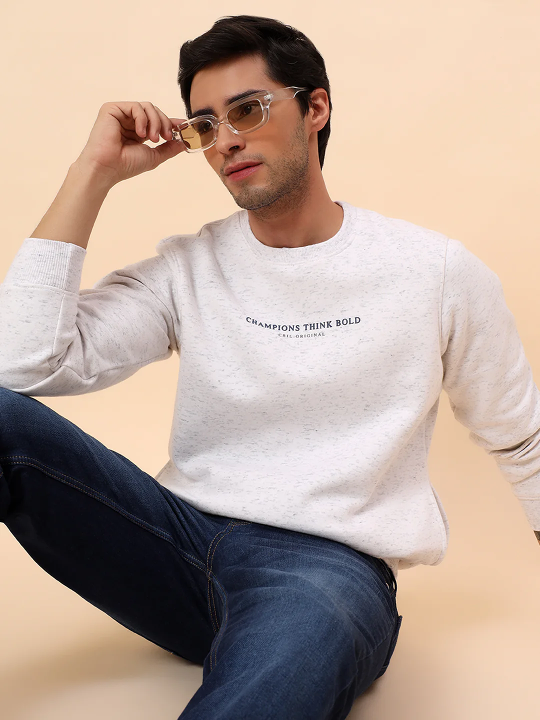 Sweatshirt for Men | Winter Wear Poly Cotton Fabric Pull-On Closure Round Neck Regular Fit Printed Pattern - Image 2