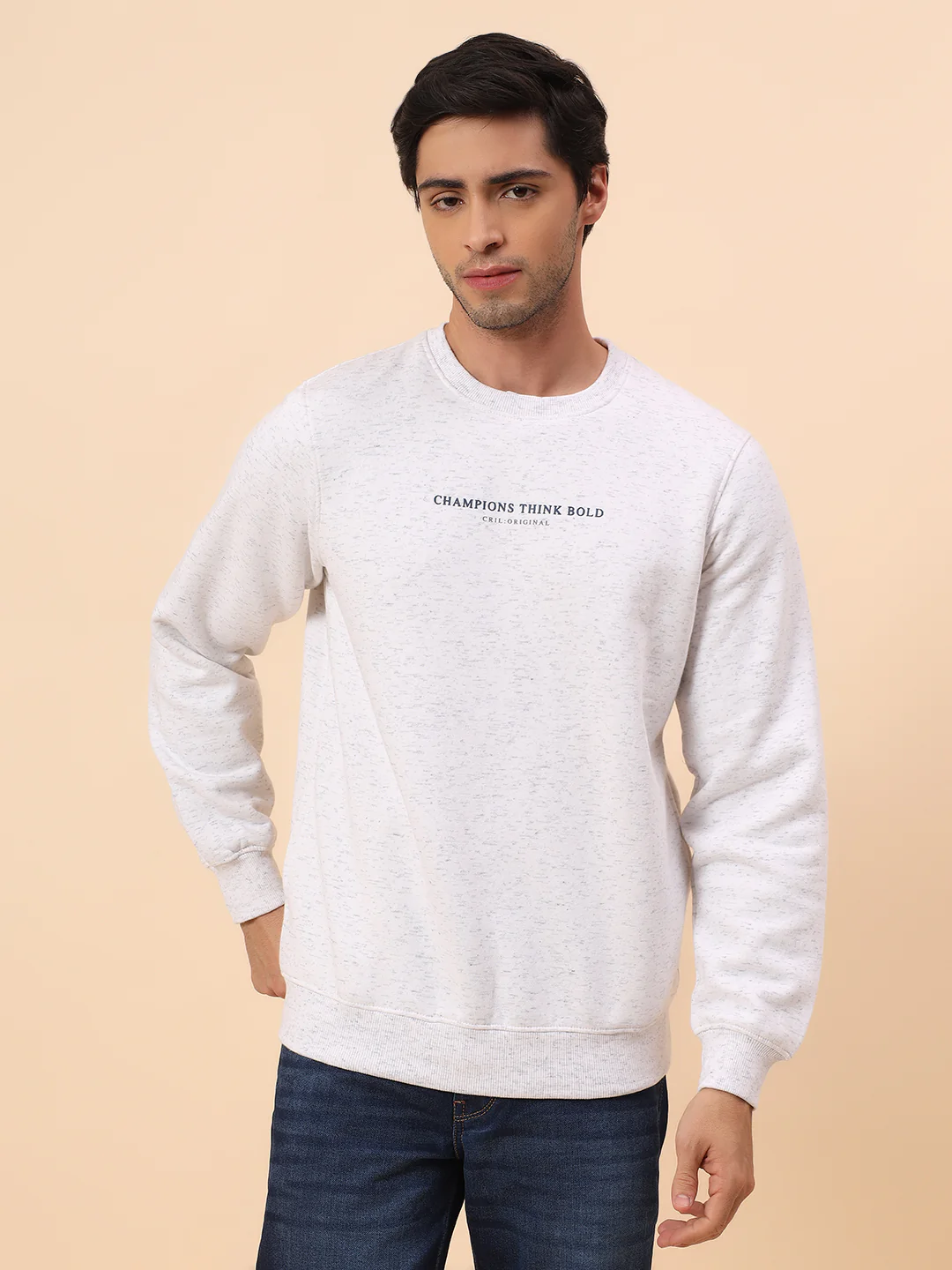 Sweatshirt for Men | Winter Wear Poly Cotton Fabric Pull-On Closure Round Neck Regular Fit Printed Pattern - Image 3
