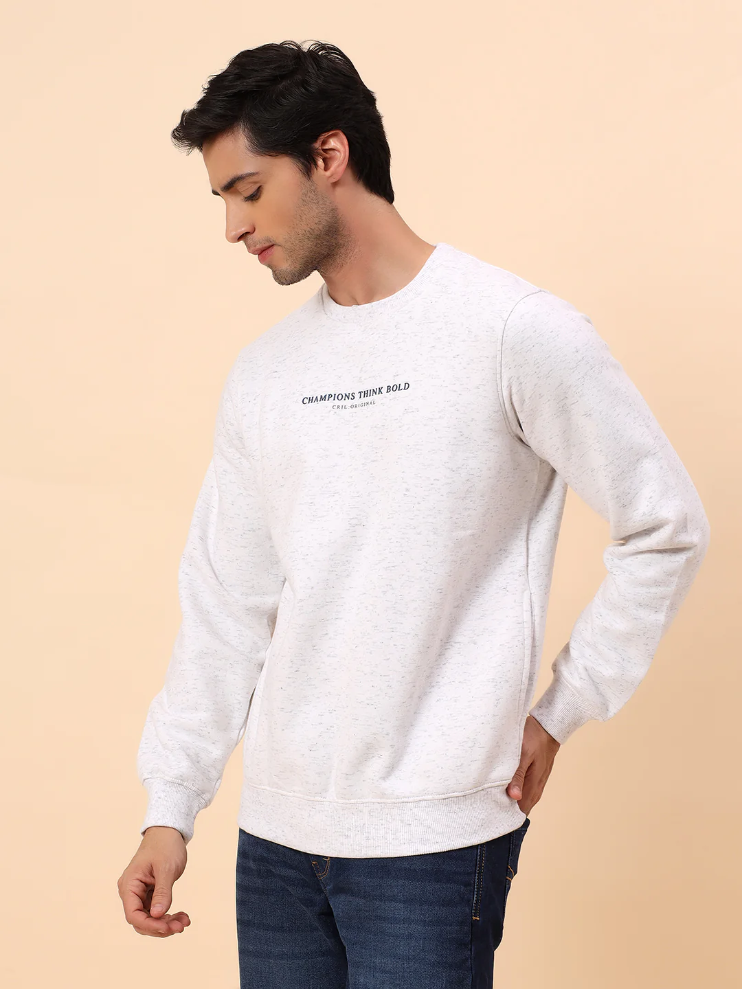 Sweatshirt for Men | Winter Wear Poly Cotton Fabric Pull-On Closure Round Neck Regular Fit Printed Pattern - Image 4