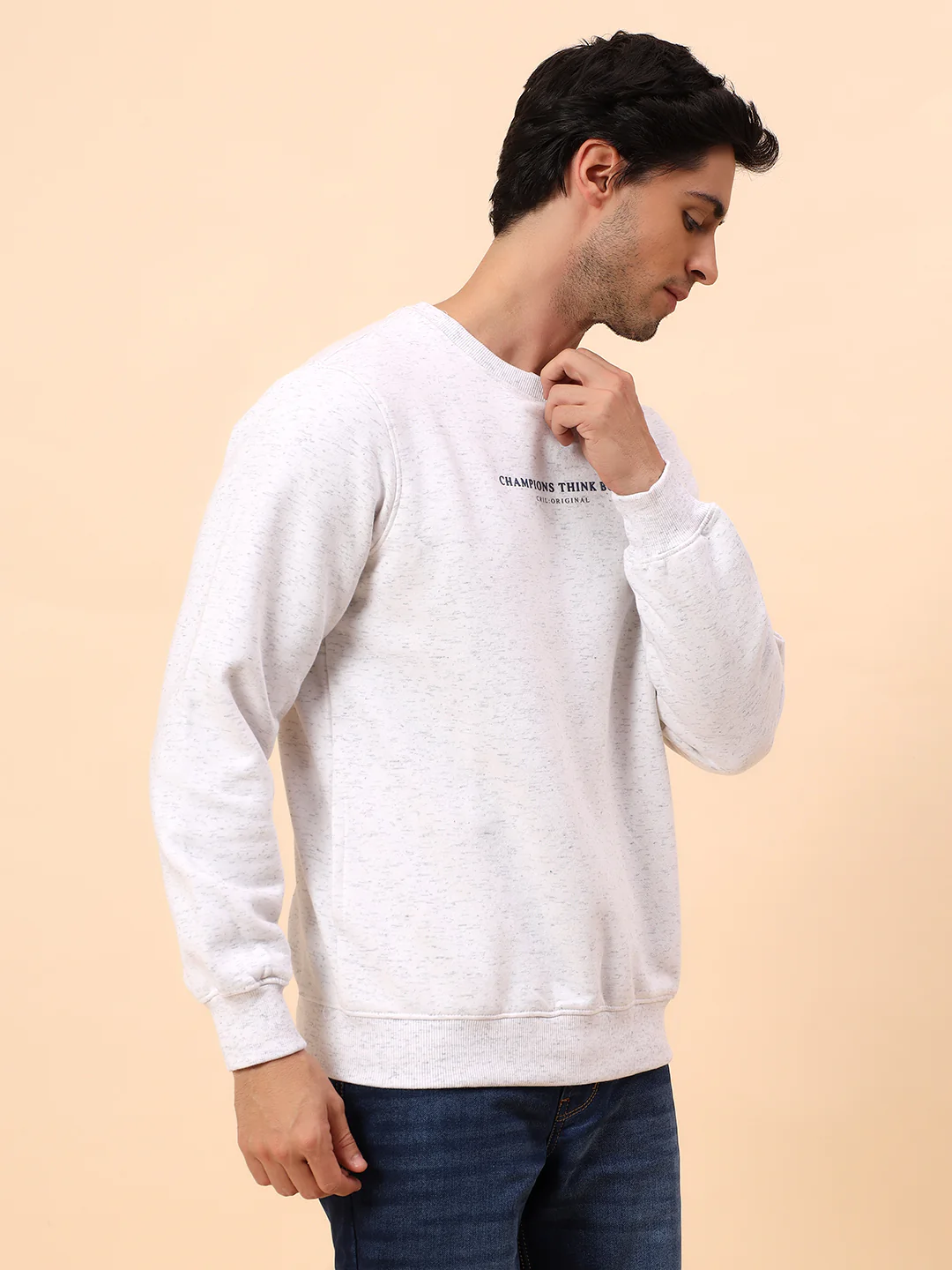 Sweatshirt for Men | Winter Wear Poly Cotton Fabric Pull-On Closure Round Neck Regular Fit Printed Pattern - Image 5
