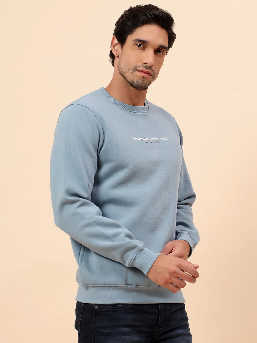 Sweatshirt for Men | Winter Wear Poly Cotton Fabric Pull-On Closure Round Neck Regular Fit Printed Pattern - Image 5
