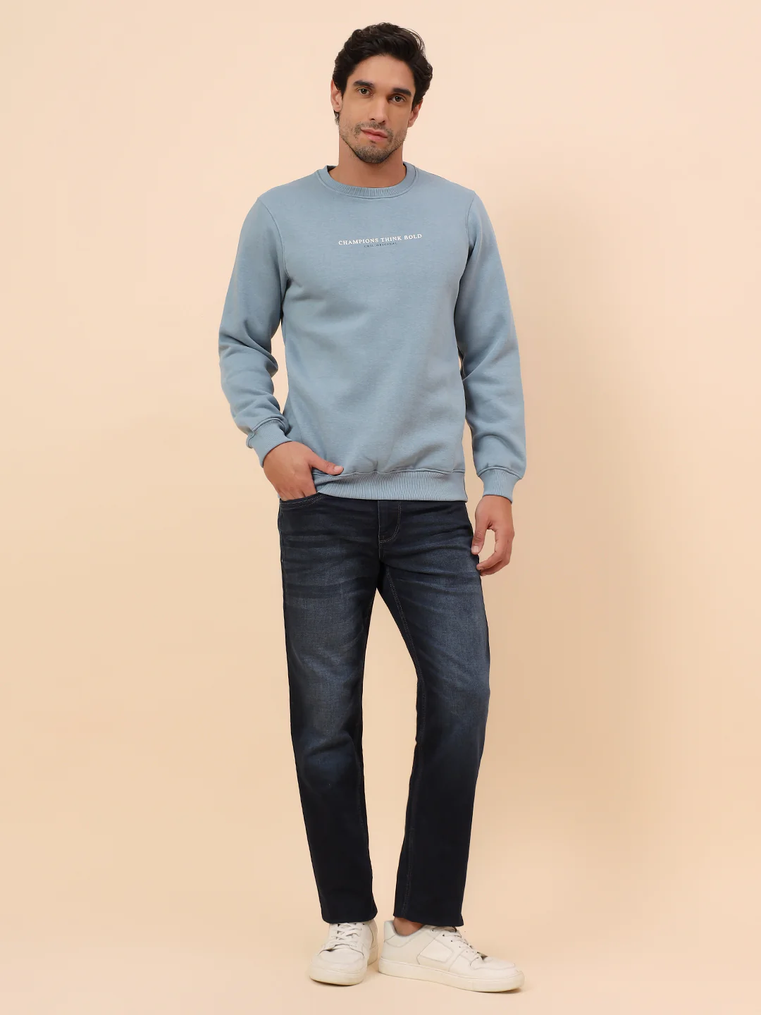 Sweatshirt for Men | Winter Wear Poly Cotton Fabric Pull-On Closure Round Neck Regular Fit Printed Pattern - Image 8