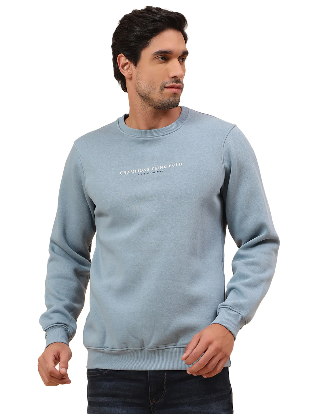 Sweatshirt for Men | Winter Wear Poly Cotton Fabric Pull-On Closure Round Neck Regular Fit Printed Pattern - Image 9