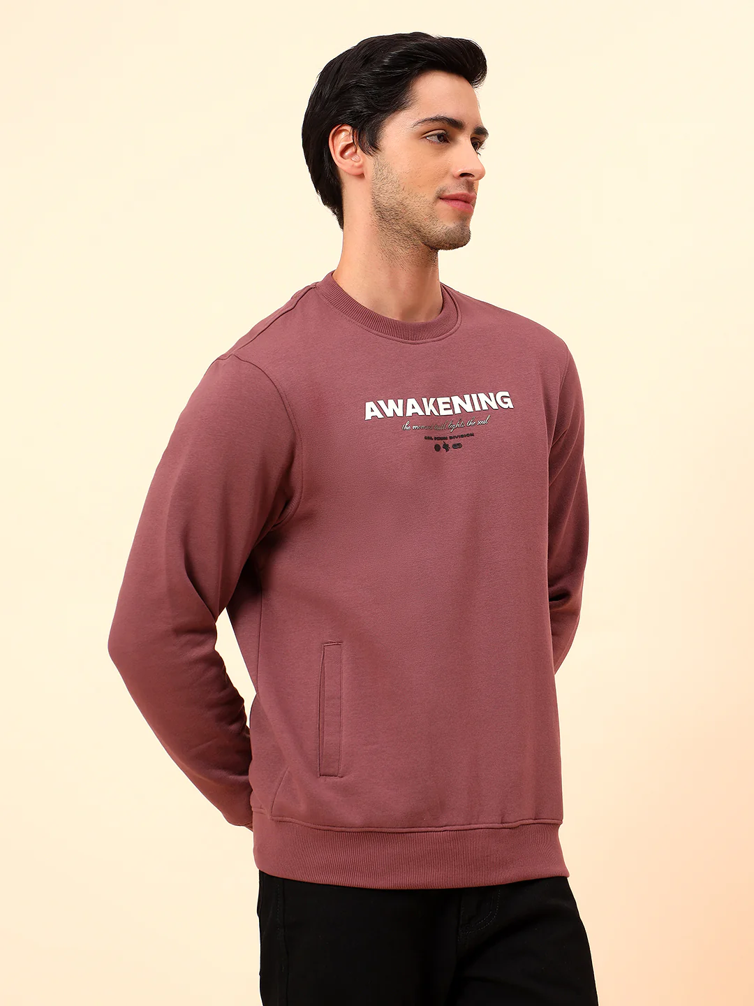 Sweatshirt for Men | Winter Wear Poly Cotton Fabric Pull-On Closure Round Neck Regular Fit Printed Pattern - Image 5