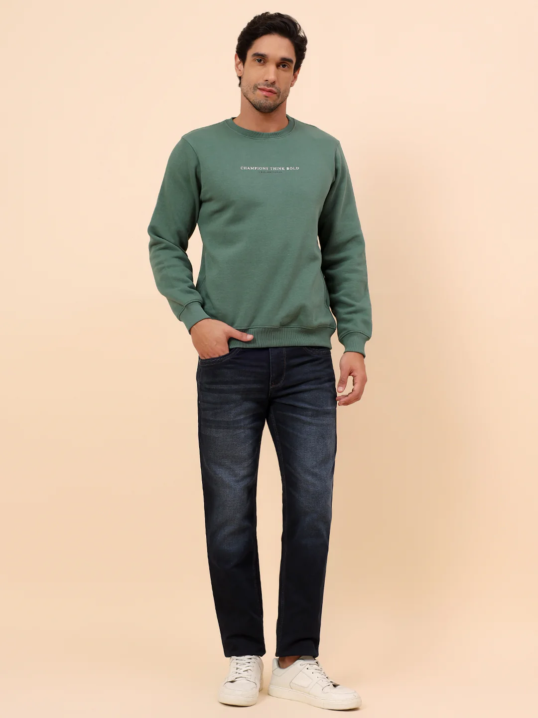 Sweatshirt for Men | Winter Wear Poly Cotton Fabric Pull-On Closure Round Neck Regular Fit Printed Pattern - Image 8