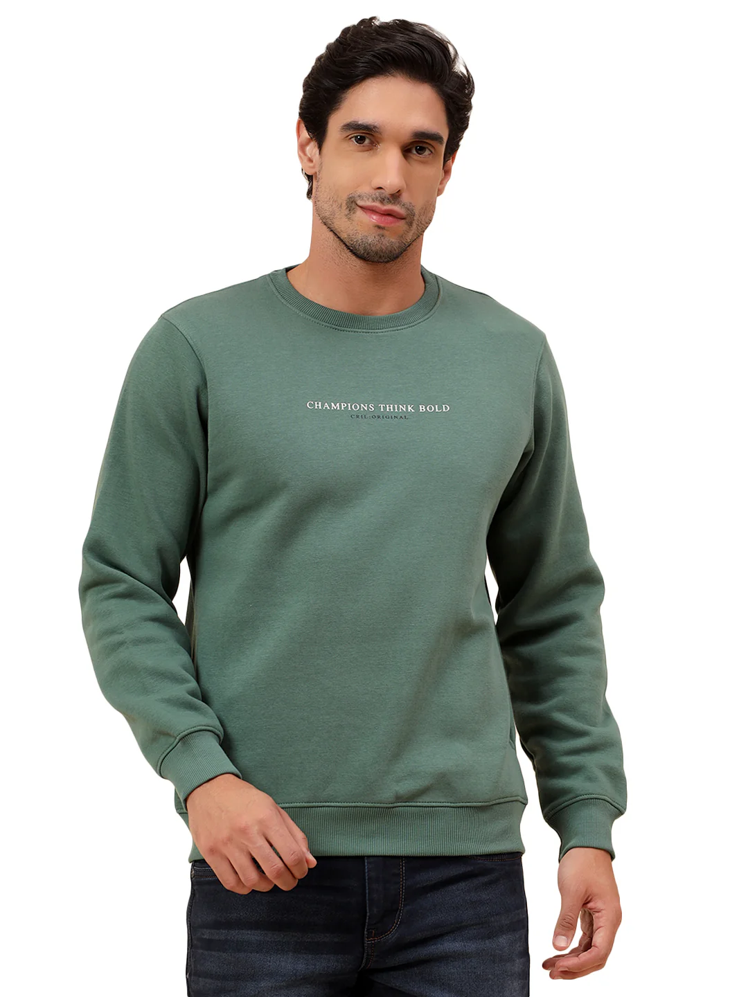 Sweatshirt for Men | Winter Wear Poly Cotton Fabric Pull-On Closure Round Neck Regular Fit Printed Pattern - Image 9