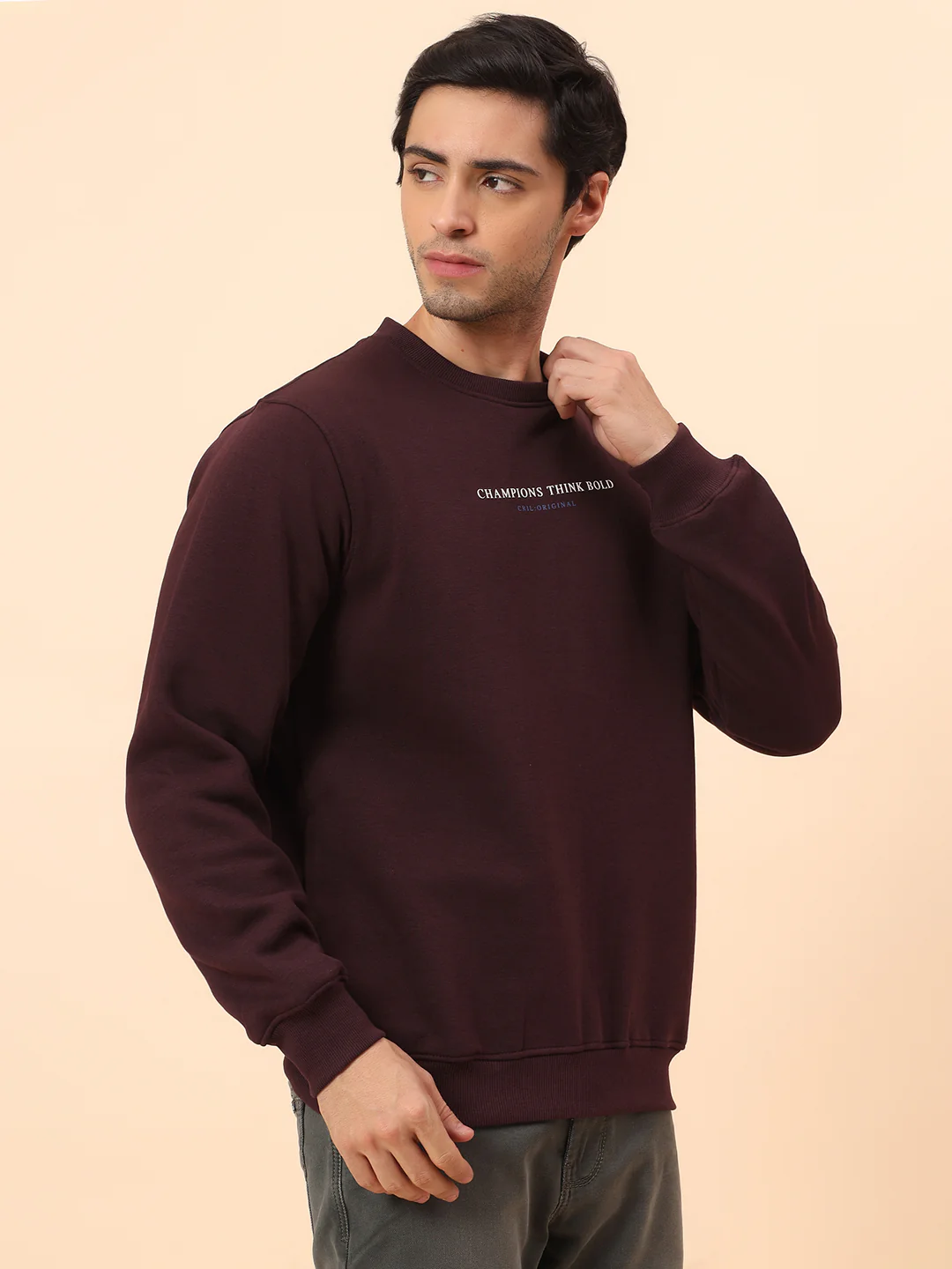 Sweatshirt for Men | Winter Wear Poly Cotton Fabric Pull-On Closure Round Neck Regular Fit Printed Pattern - Image 5