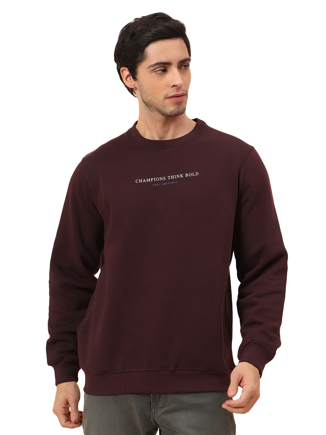 Sweatshirt for Men | Winter Wear Poly Cotton Fabric Pull-On Closure Round Neck Regular Fit Printed Pattern - Image 9