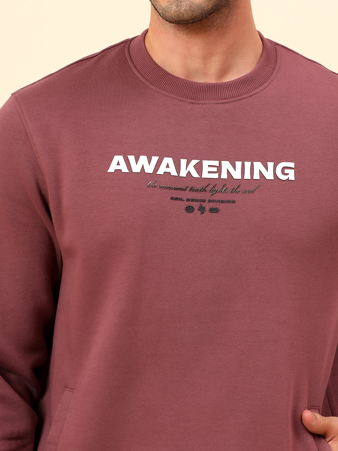Sweatshirt for Men | Winter Wear Poly Cotton Fabric Pull-On Closure Round Neck Regular Fit Printed Pattern - Image 7