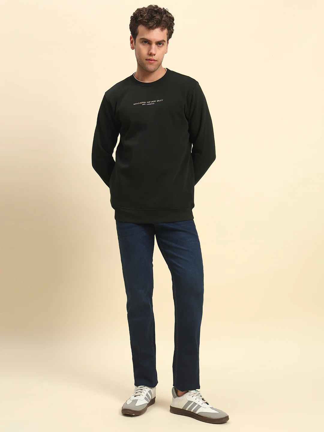 Sweatshirt for Men | Winter Wear Poly Cotton Fabric Pull-On Closure Round Neck Regular Fit Printed Pattern - Image 6